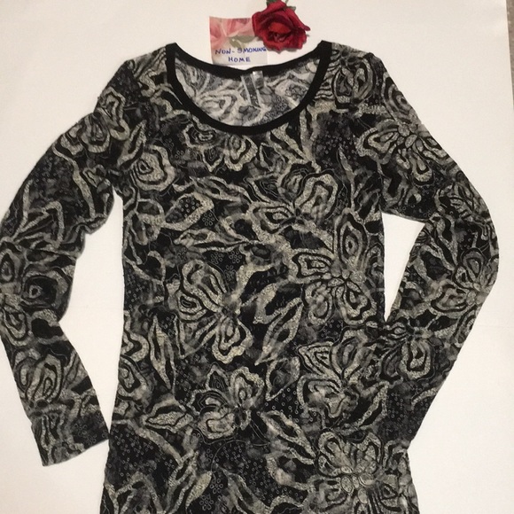 BKE Tops - 🧨BKE LONG SLEEVE LACY KNIT TUNIC GRUNGE BLACK TOP Med